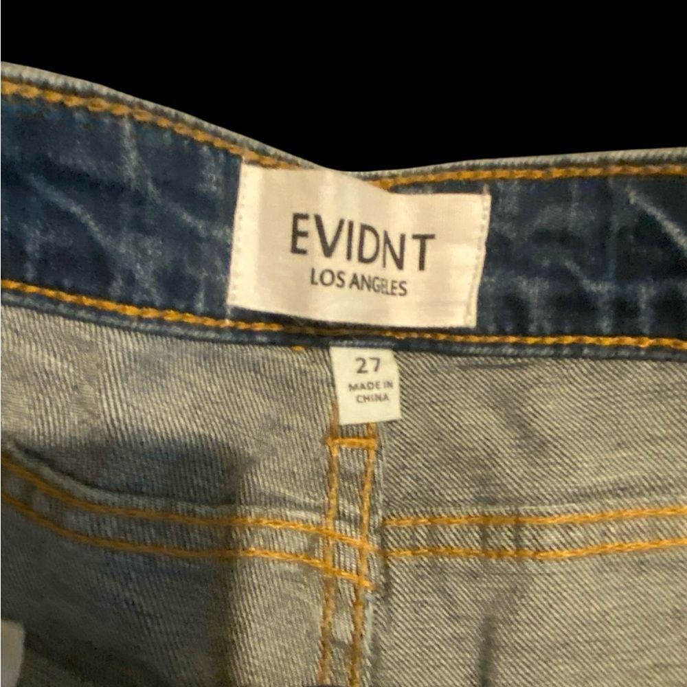 Anthropologie Evidnt Tate Skinny distressed mid rise jeans side slit size 27 NWT - Picture 10 of 10